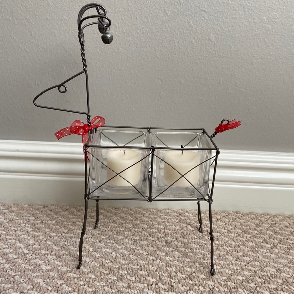 Wire Reindeer Candle Holder Christmas Decor